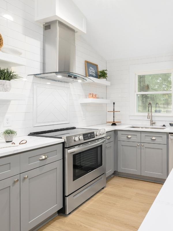kitchen interiors with white countertops and grey cabinets norfolk va