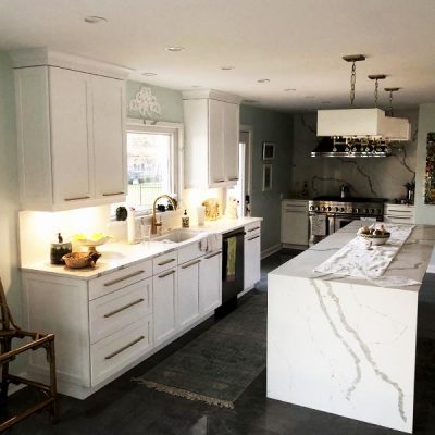 white kitchen with marble virginia beach va